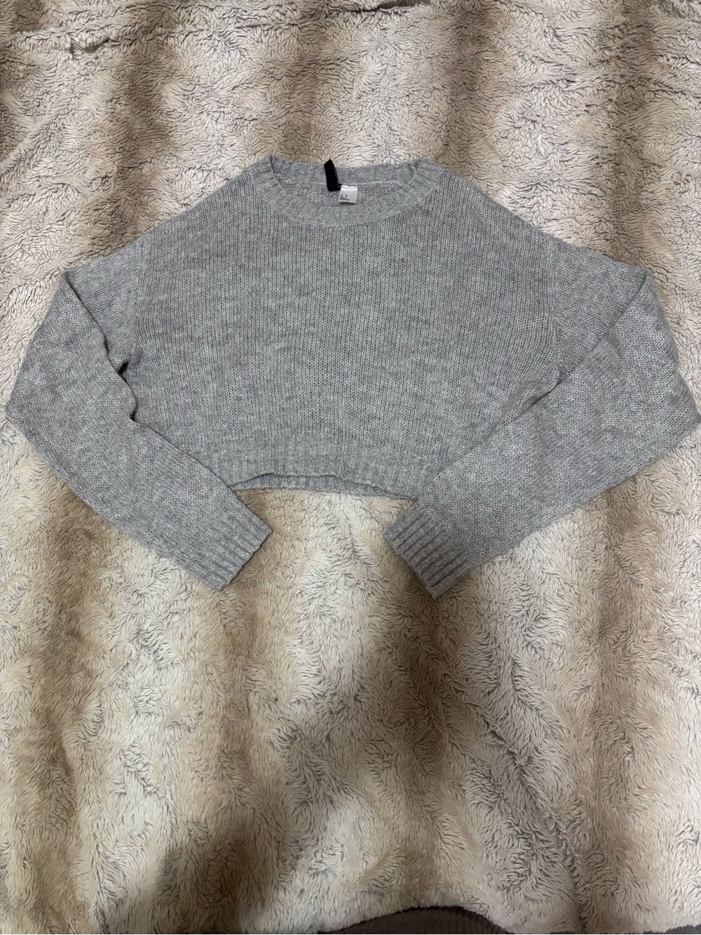 XS grey cropped sweater